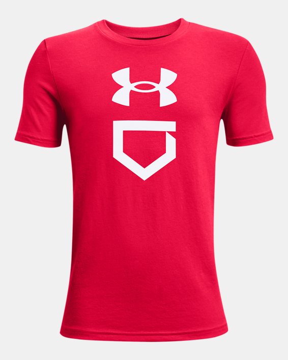 Boys' UA Baseball Plate Short Sleeve, Red, pdpMainDesktop image number 0